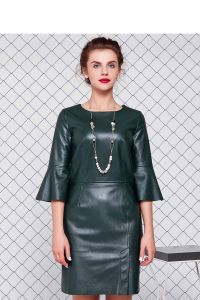 Sukienka z eko skóry GR1071 Green