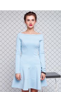 Suknia  dopasowana w talii GR993 Sky Blue
