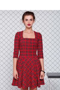 Suknia z jaskrawym nadrukiem GR1157 Red