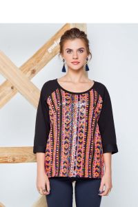 Bluzka o luźnym kroju GR1258 Black