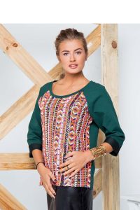 Bluzka o luźnym kroju GR1258 Szmaragdowy