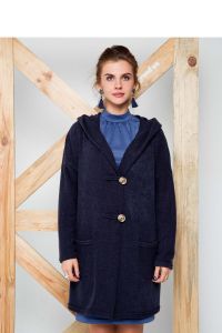 Ciepły kardigan z kapturem GR1316 Blue