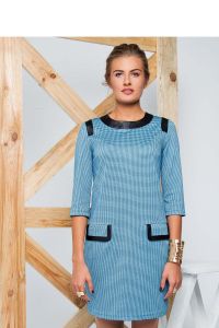 Sukienka z miękkiej dzianiny GR1304 Sky Blue