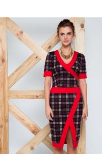 Sukienka dopasowana do sylwetki GR1307 Red