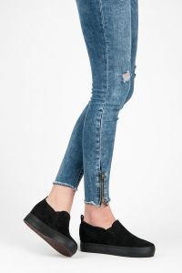ZAMSZOWE SLIP ONY NA PLATFORMIE Czarny