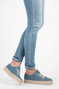 ESPADRYLE NA PLATFORMIE Niebieski