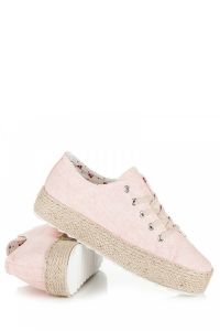ESPADRYLE NA PLATFORMIE Różowy