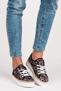 KORONKOWE ESPADRYLE W KWIATY