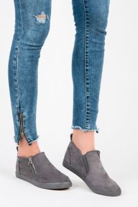 ZAMSZOWE BUTY DAMSKIE Szary