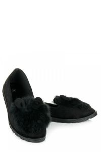 ZAMSZOWE BUTY Z USZKAMI Czarny