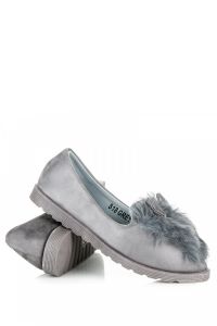 ZAMSZOWE BUTY Z USZKAMI Szary