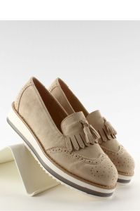 KLASYCZNE MOKASYNY NA WYSOKIEJ PODESZWIE 7149 BEIGE