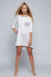 Koszula Nocna Model Little Star White/Grey