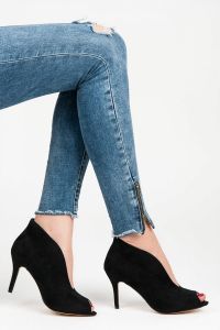 STYLOWE BOTKI OPEN TOE Czarny
