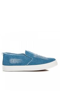 TRAMPKI DAMSKIE SLIP ON Niebieski