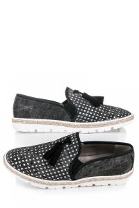 A?UROWE SLIPONY ESPADRYLE Czarny