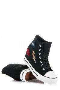 SNEAKERSY Z NASZYWKAMI Czarny