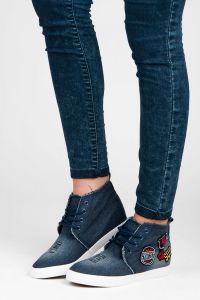WYSOKIE JEANSOWE TRAMPKI Niebieski