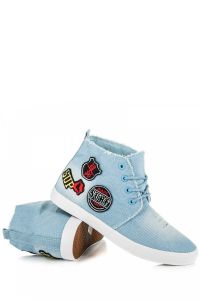 WYSOKIE JEANSOWE TRAMPKI Niebieski
