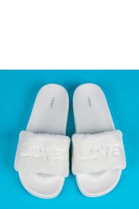 FUTRZANE KLAPKI LOVE Biały