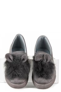 ZAMSZOWE SLIP ONY Z USZKAMI Szary