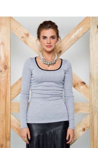 Koszulka z miękkiej, przyjemnej w dotyku dzianiny GR1256 Light Grey