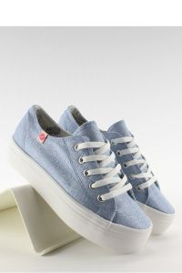 PERŁOWE TRAMPKI NA BIAŁEJ PODESZWIE K1620206 AZUL