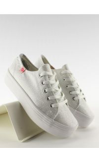 PERŁOWE TRAMPKI NA BIAŁEJ PODESZWIE K1620206 BLANCO