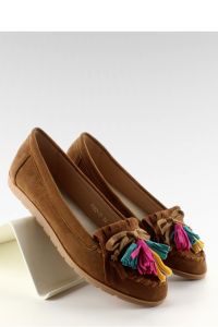 ZAMSZOWE MOKASYNY Z FRĘDZELKIEM 7122 CAMEL