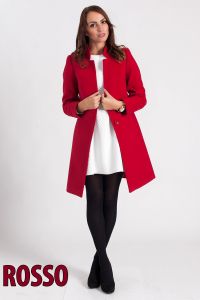 Płaszcz damski PLA019 rosso
