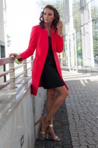 Płaszcz damski PLA019 coral