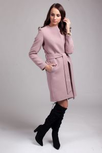 Płaszcz damski PLA025 dirty pink