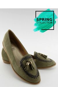 MOKASYNY Z OBSZYWANYMI NOSKAMI SK28P GREEN