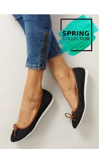 BALERINKI W JEANSOWYCH ODCIENIACH LDS-1A008 BLACK